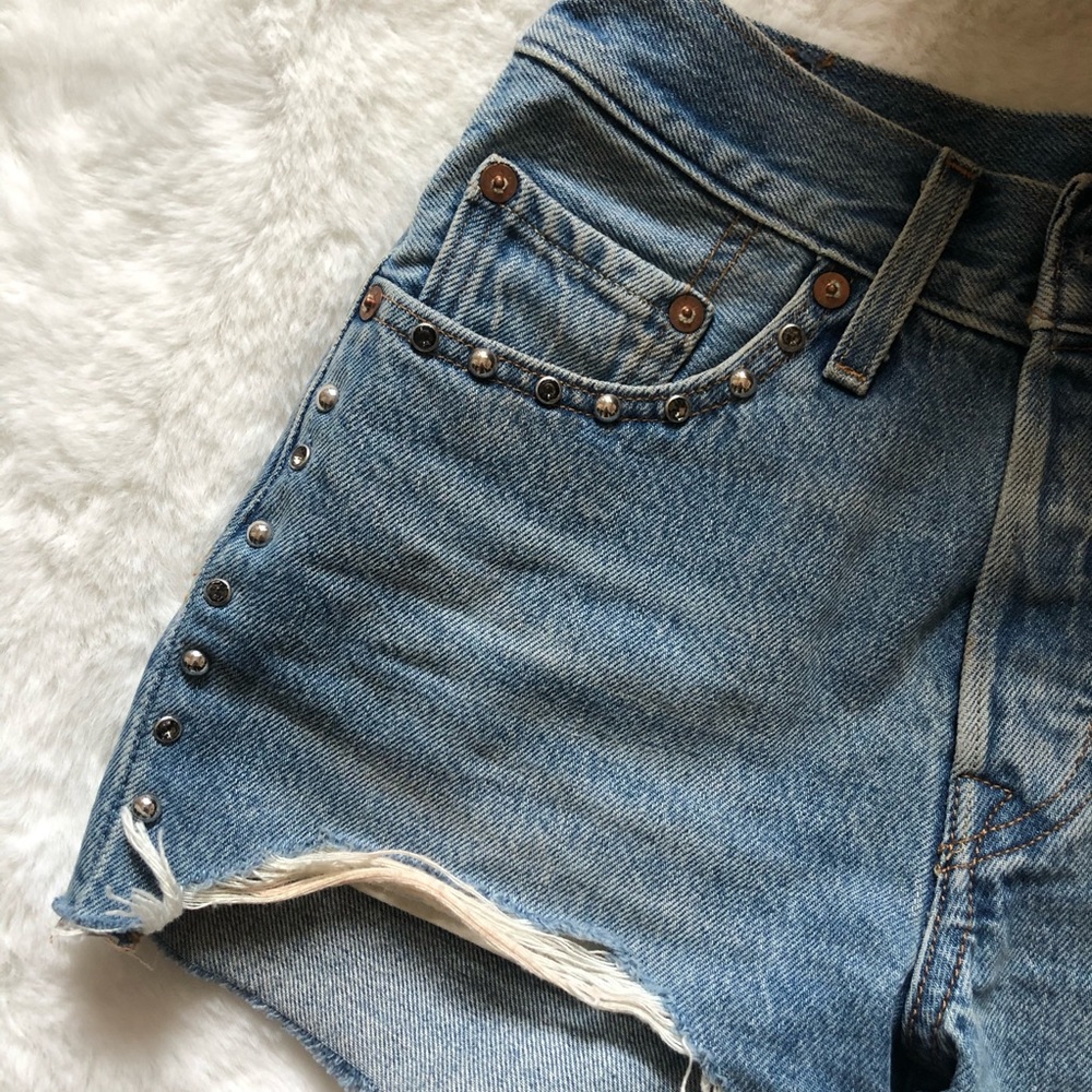 Levi Studded High Rise Shorts